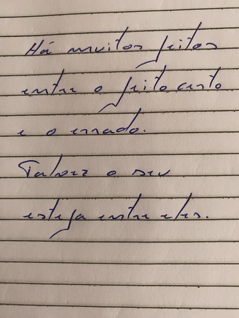 Escrito à mão: Há muitos jeitos entre o jeito certo e o errado. Talvez o seu esteja entre eles.